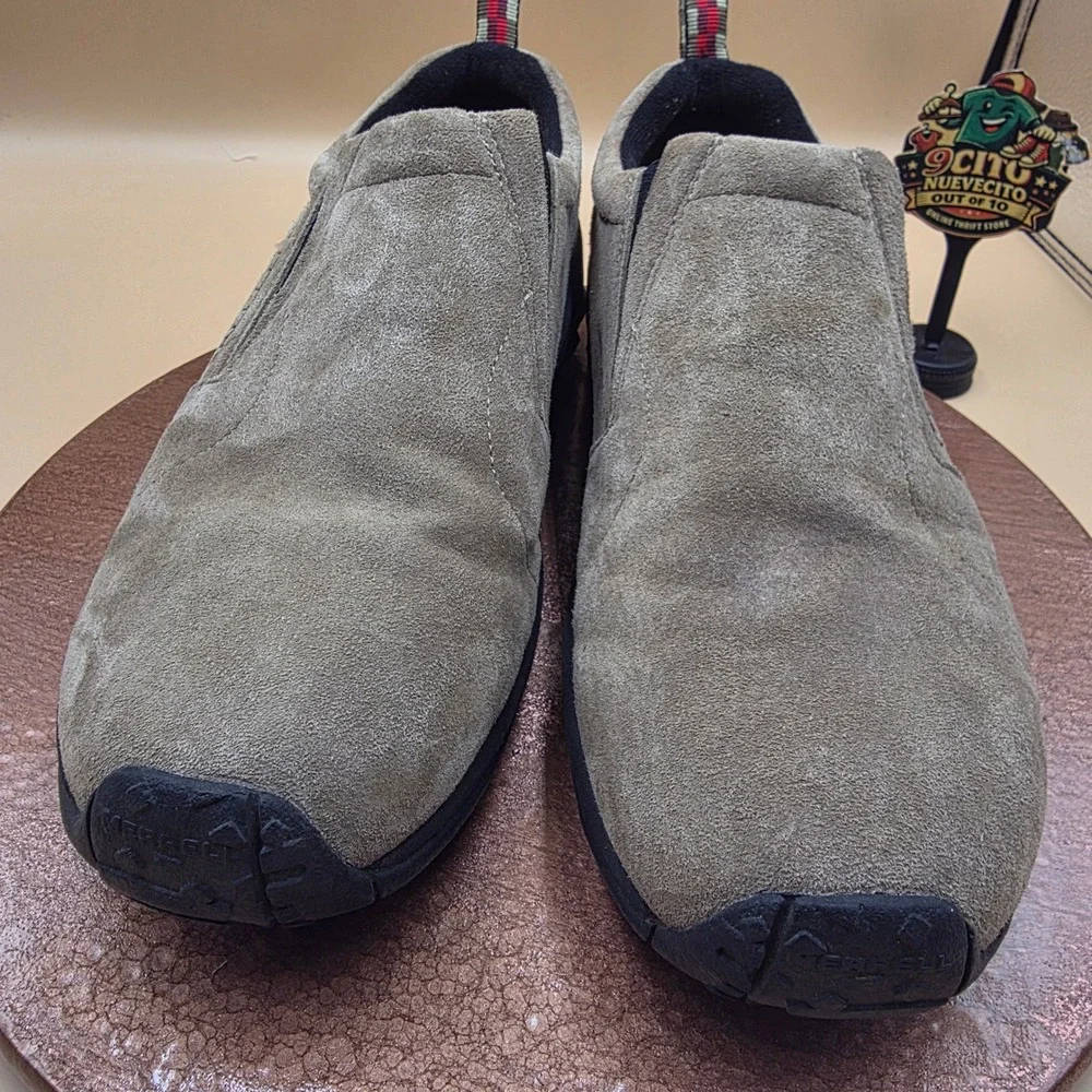 Merrell Jungle Moc Classic Taupe Mens 11.5 Suede Slip On Shoes 6080 Hiking Trail